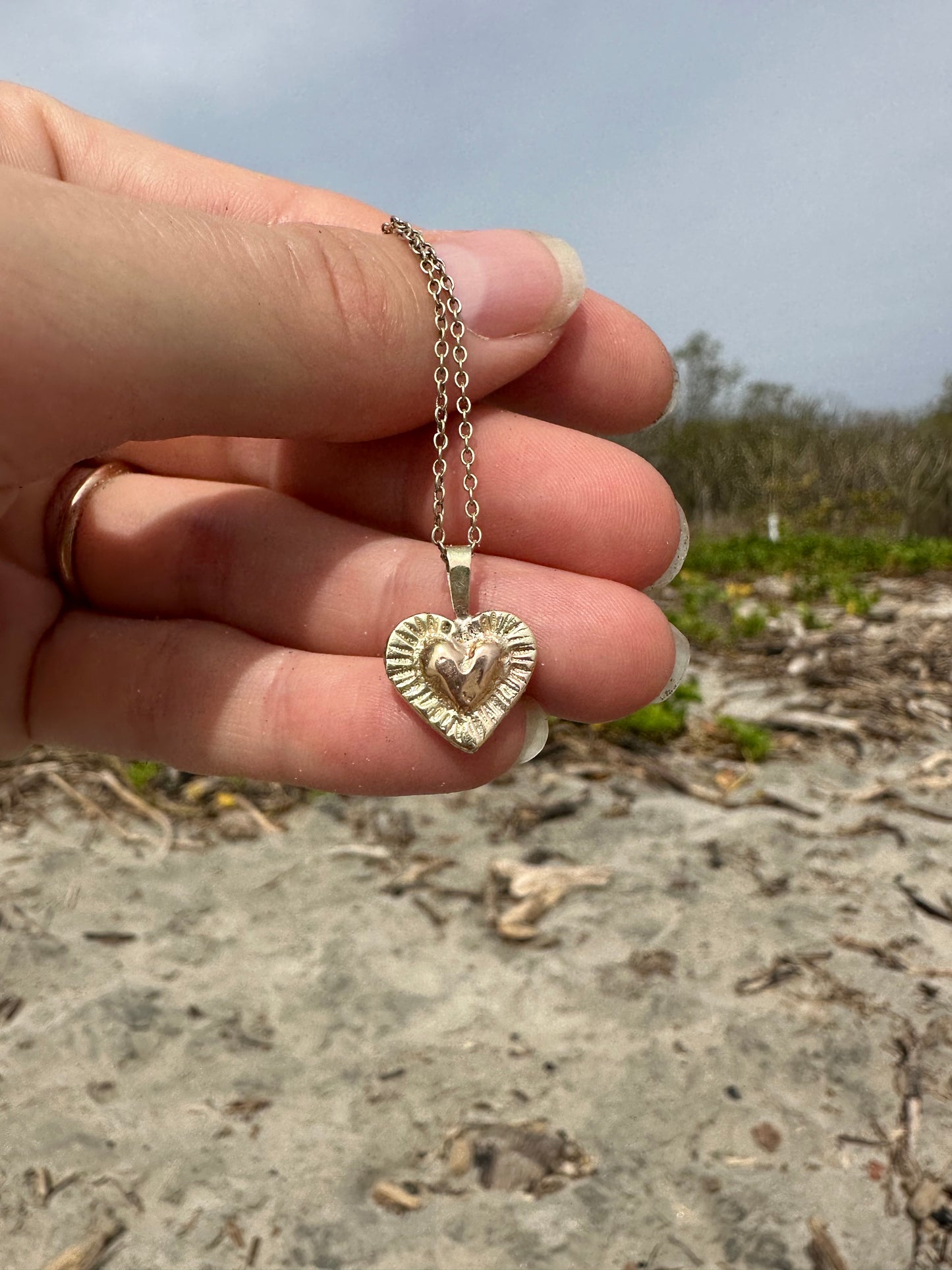Radiant Heart 9ct Gold Pendant