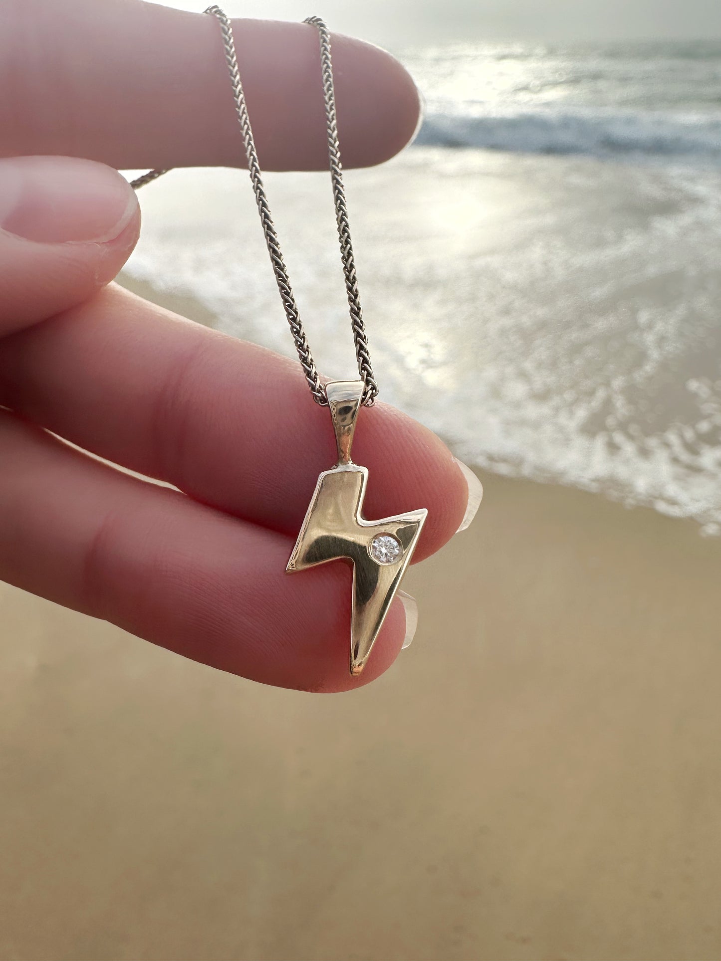 Lightning Bolt Pendant 9ct Gold