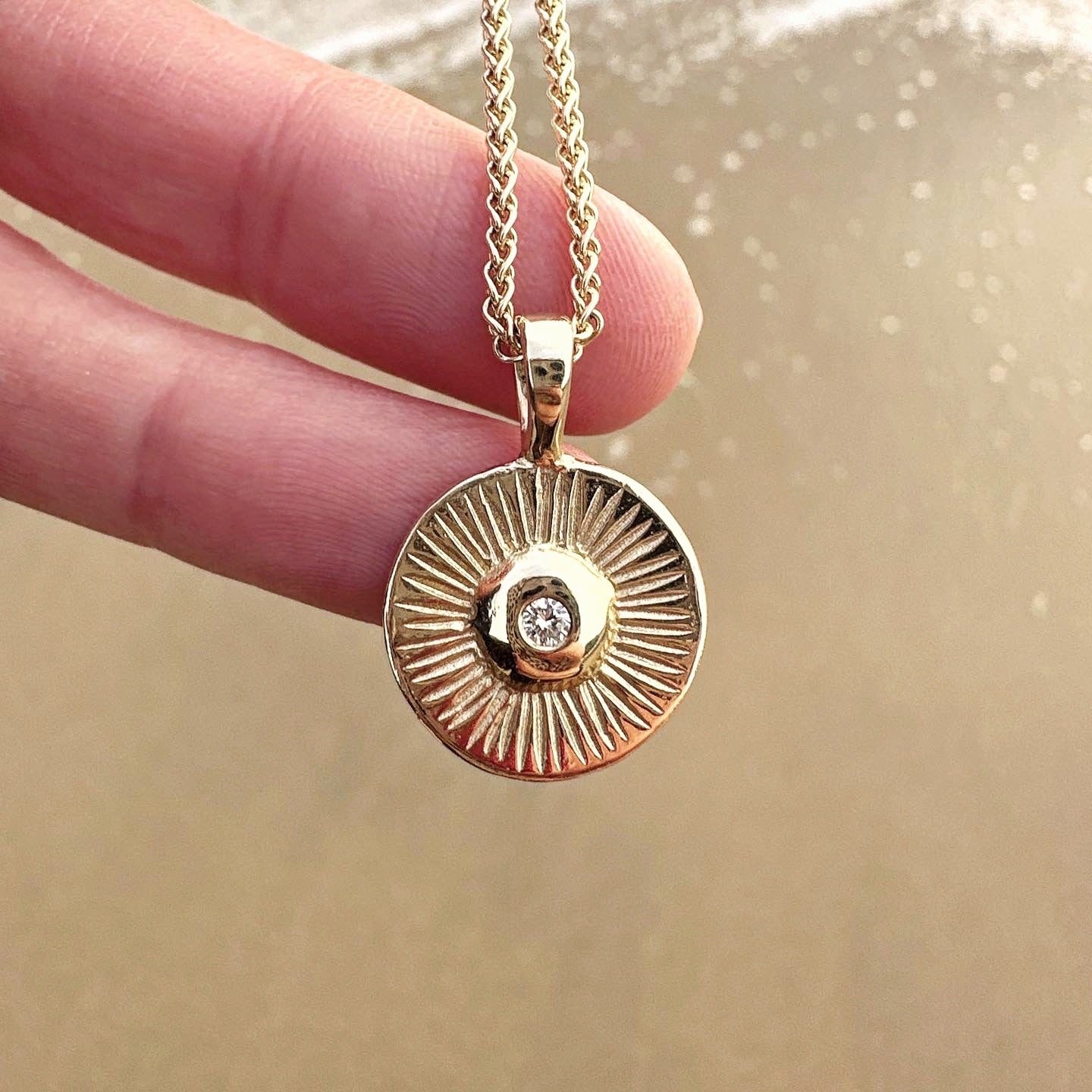 Helios Sun Pendant in 9ct Gold