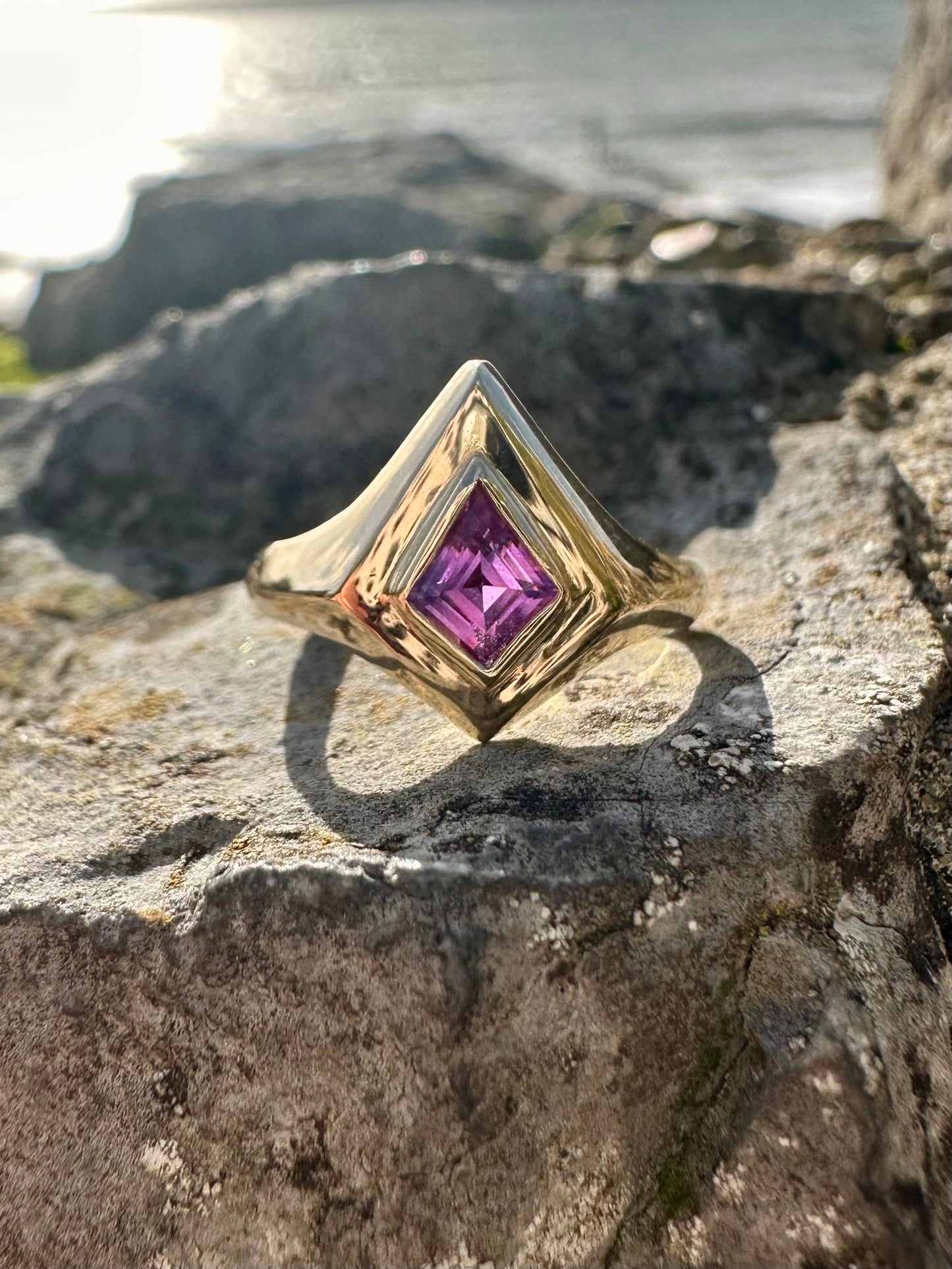 Pink Kite Sapphire 9ct Gold Ring