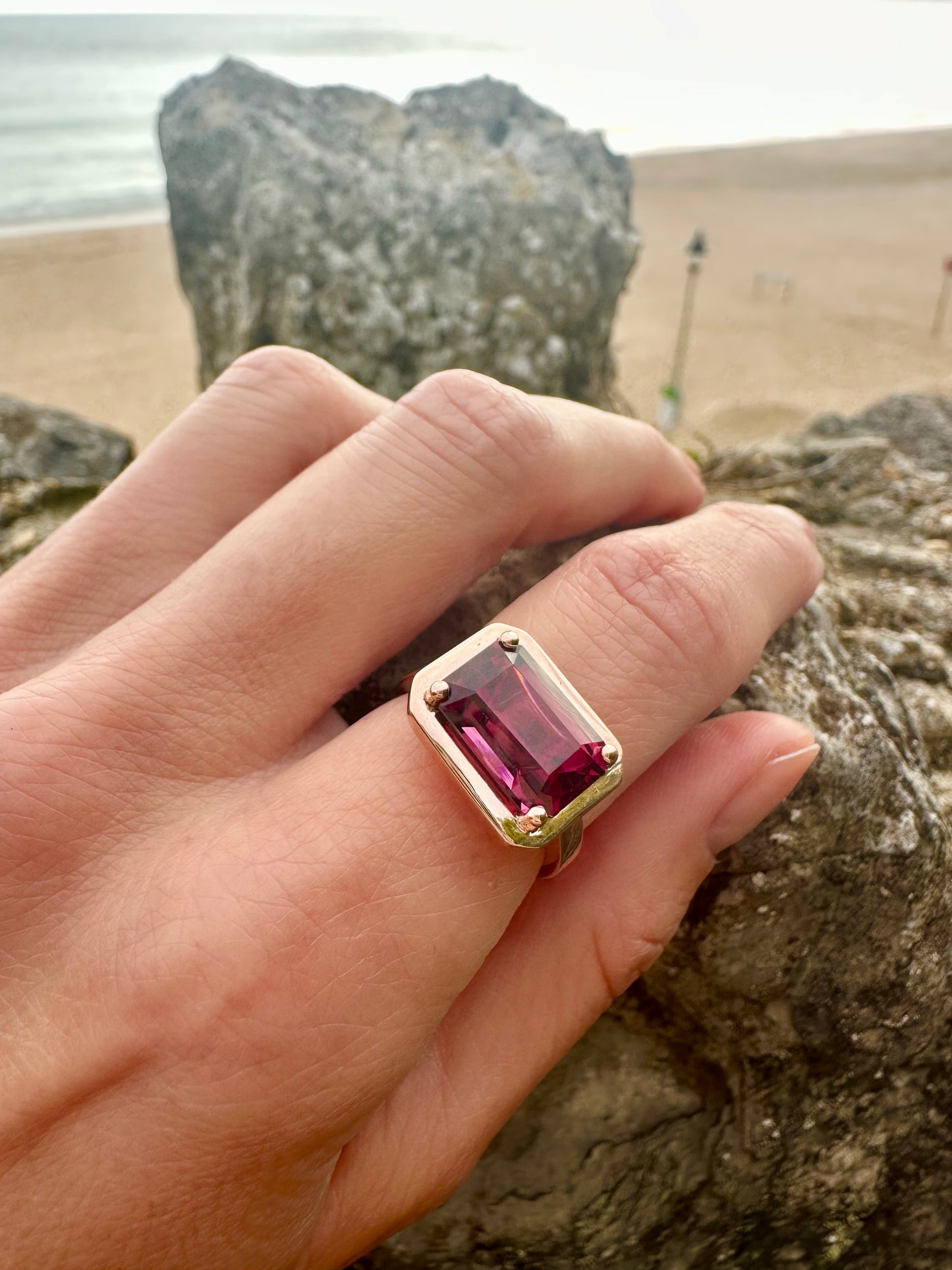 Rhodolite Garnet 9ct Red Gold Ring