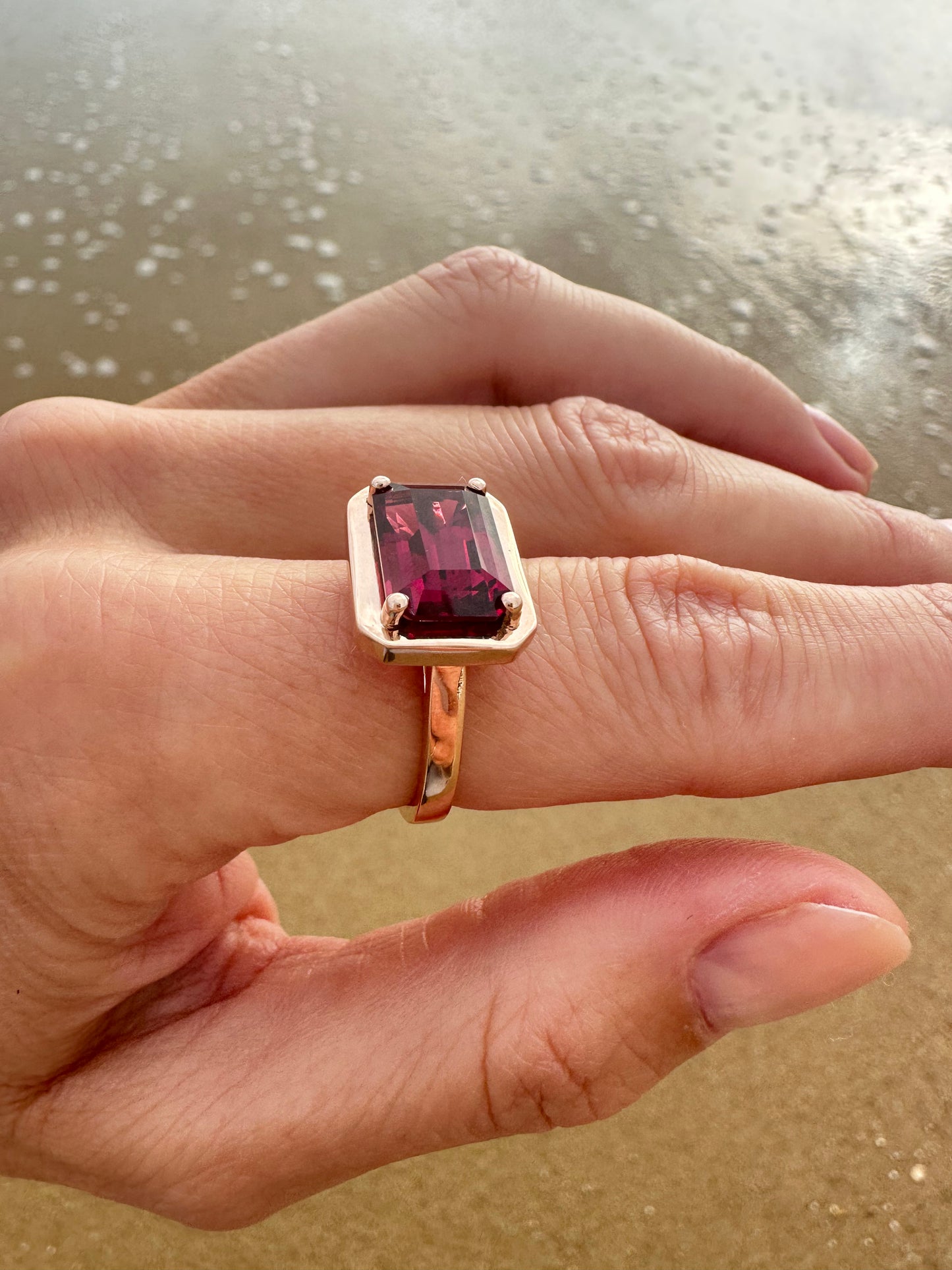 Rhodolite Garnet 9ct Red Gold Ring