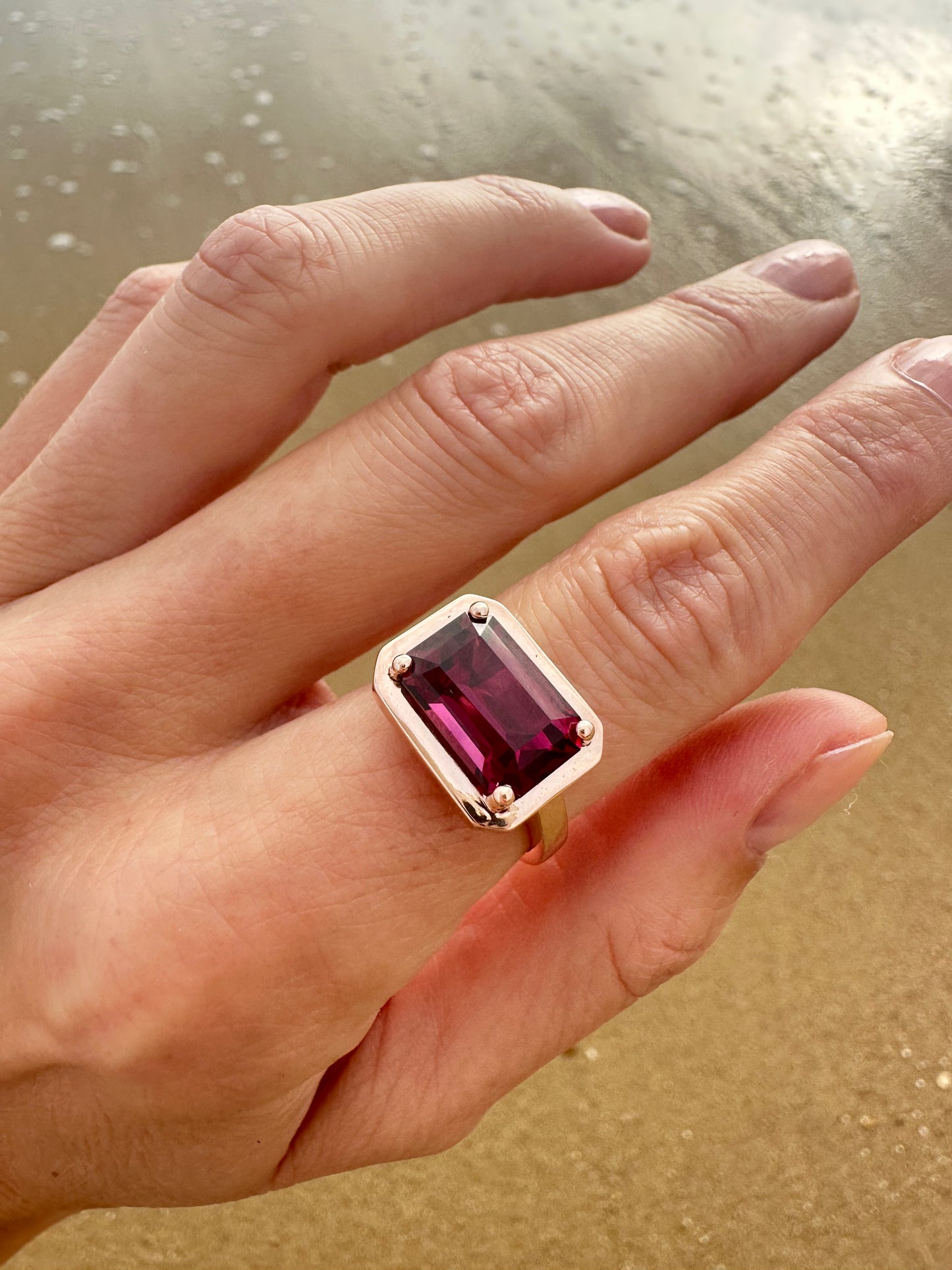 Rhodolite Garnet 9ct Red Gold Ring