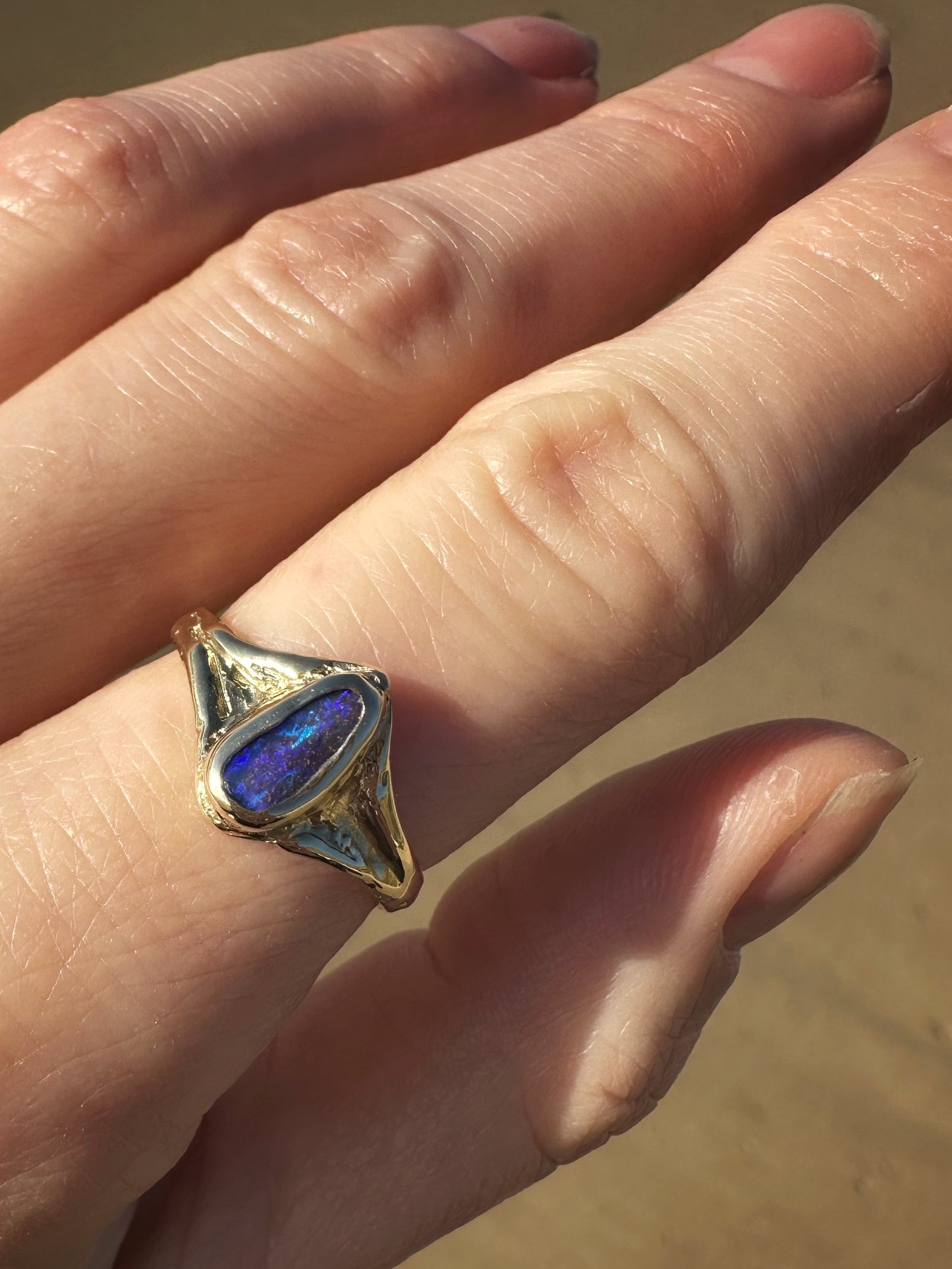 Australian Opal Celestial 9ct Gold Ring