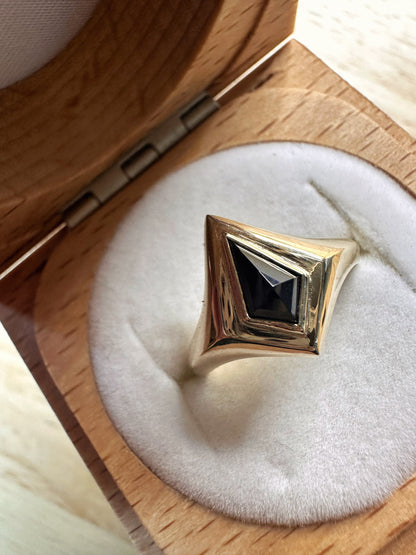 Fairtrade Black Spinel 9ct Gold Ring