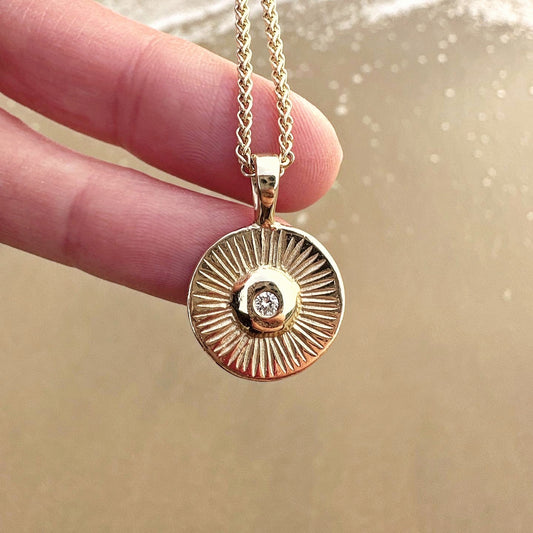 Helios Sun Pendant in 9ct Gold