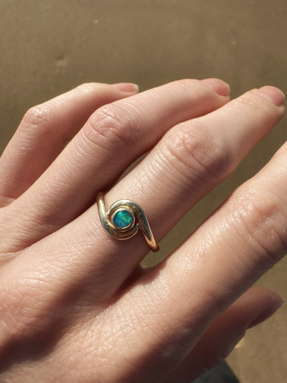 Australian Opal Galaxy 9ct Gold ring