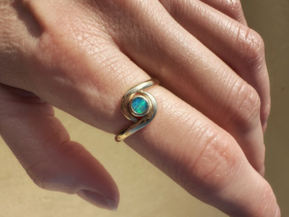 Australian Opal Galaxy 9ct Gold ring