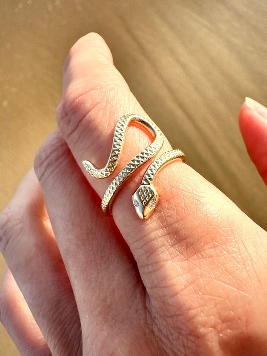 Serpent Snake 9ct Gold Ring