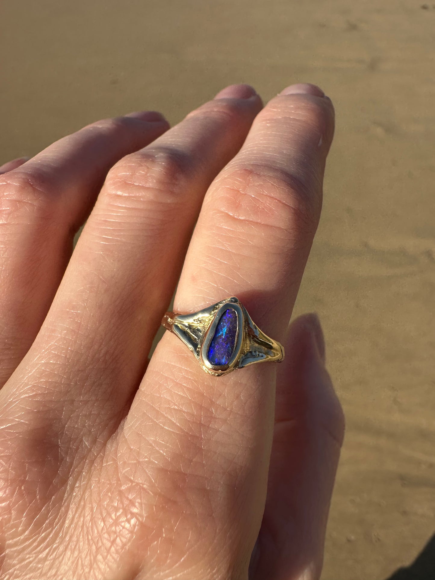 Australian Opal Celestial 9ct Gold Ring