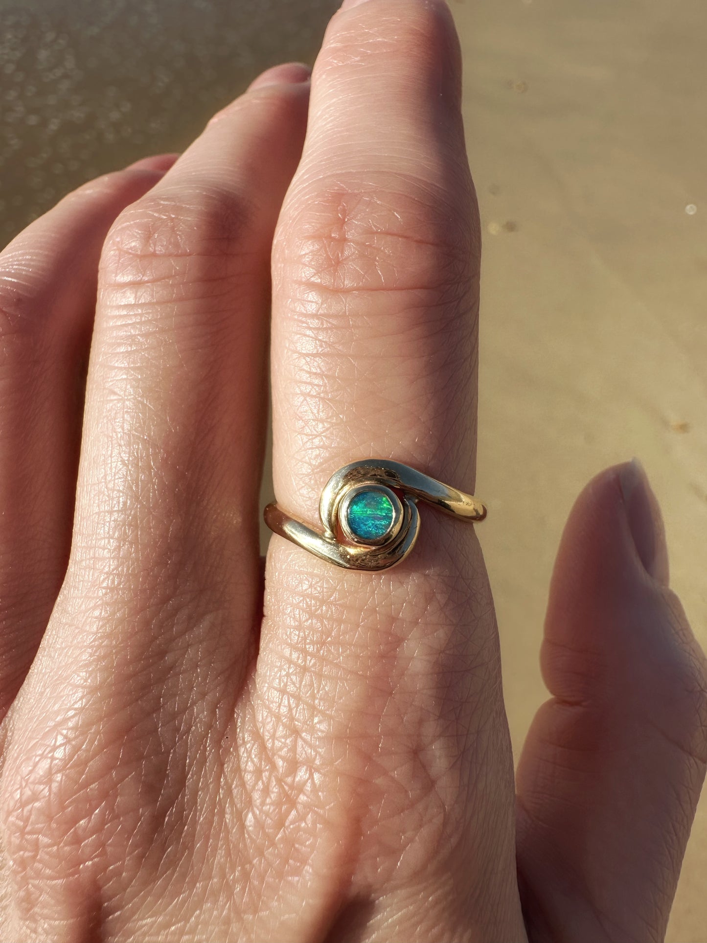 Australian Opal Galaxy 9ct Gold ring